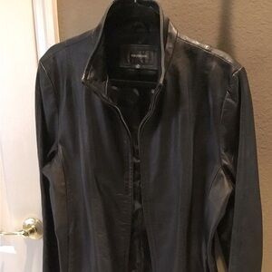 Colebrook Black Leather Full Zip Collared Fitted Jacket
 Womens Size XL